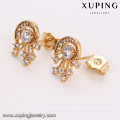 93479 Wholesale classical ladies jewelry special style gemstone gold stud earrings